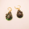 Boucles "Linka"- noir et vert