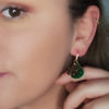 Boucles "Linka"- noir et vert