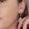 Boucles "Linka"- rose et blanc