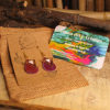 Boucles "Linka"- marron et violet