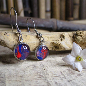 Boucles "Olex"- bleu et rouge