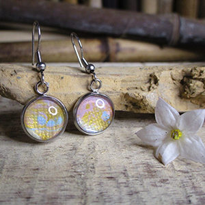 Boucles "Olex"- or et pastel