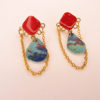 Boucles "Oranette"- rouge et bleu