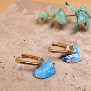 Boucles d'oreilles "Nina" bleu et doré